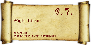 Végh Timur névjegykártya